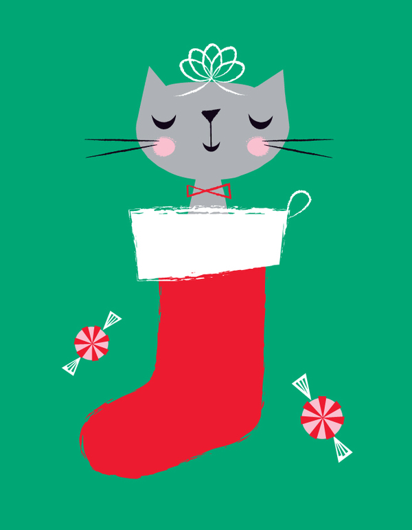 xmas-kitty in a stocking
