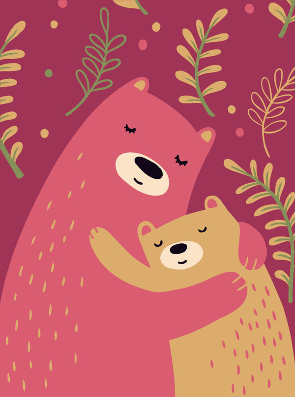 mothr-mama bear and cub