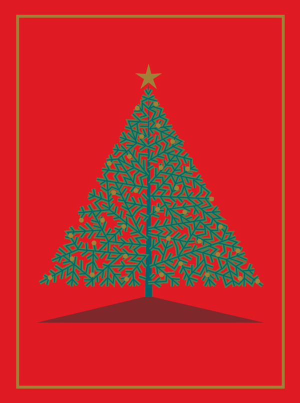 xmas-evergreen on red