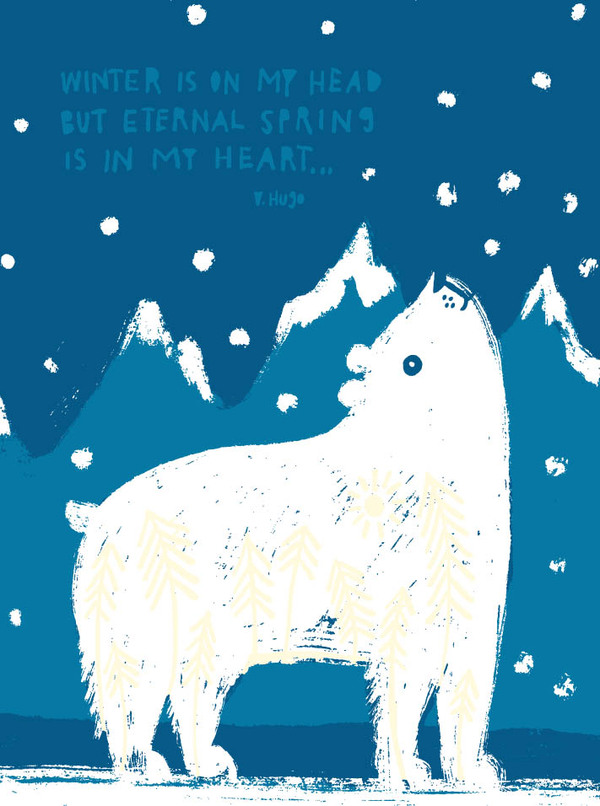 xmas-enchanted polar bear with pearlescent detail