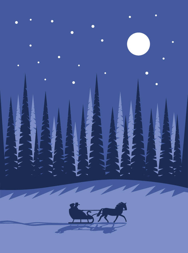 xmas-one horse open sleigh