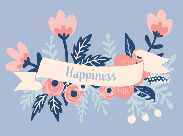 wedd-happiness floral banner