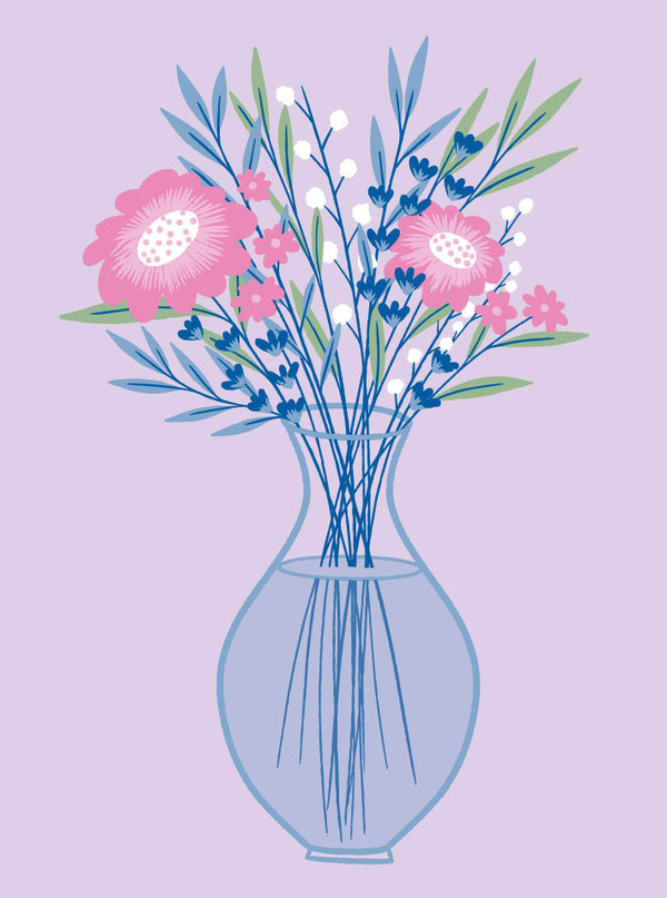 blank-vase full of flowers