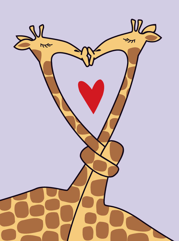val-smooching giraffes