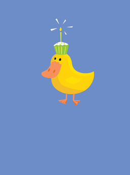 bday-duck with cupcake