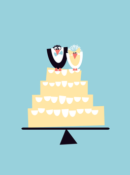 wedd-bird couple on cake