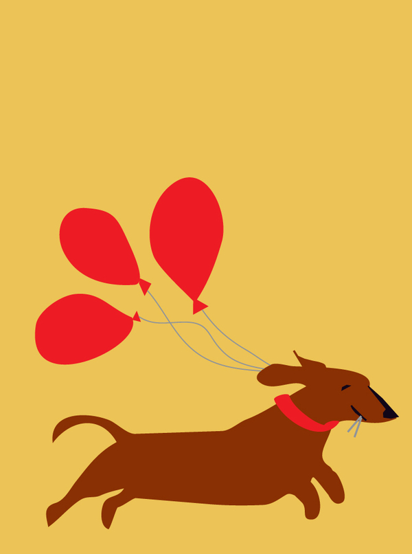 bday-dachshund with balloons