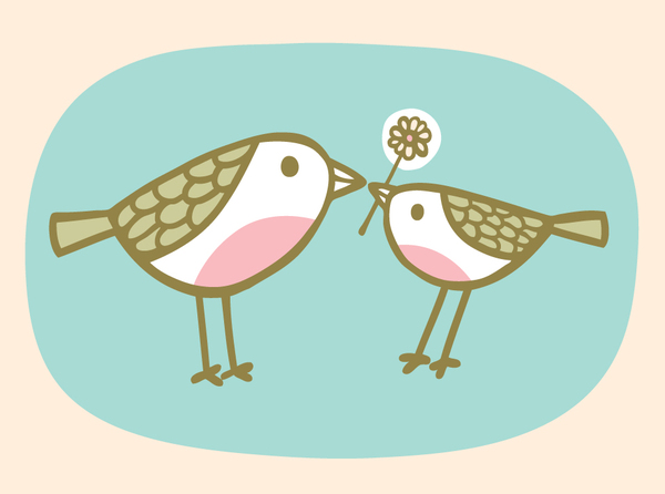 mothr-mama bird and child