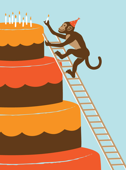 bday-monkey climbing cake