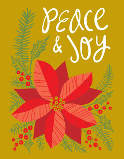 xmas-poinsettia on metallic