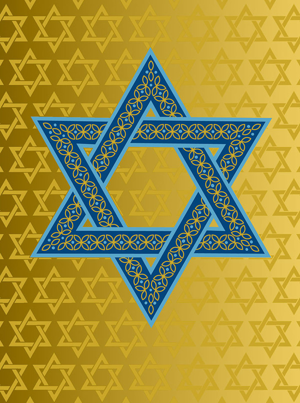 rosh-star of david on metallic