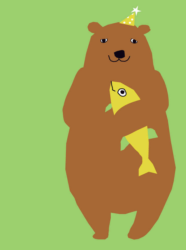 bday-grizzly bear with fish
