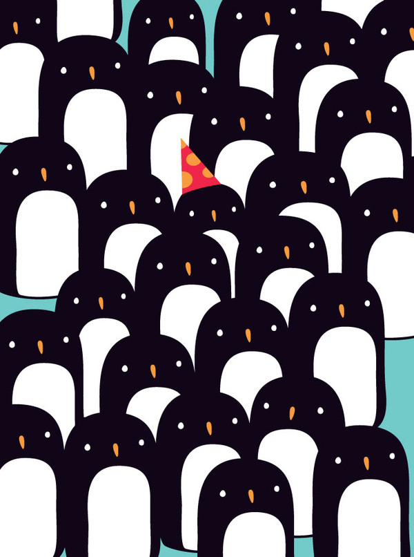 bday-penguin herd