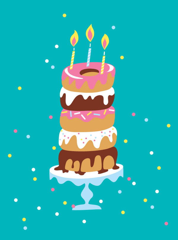 bday-donut cake