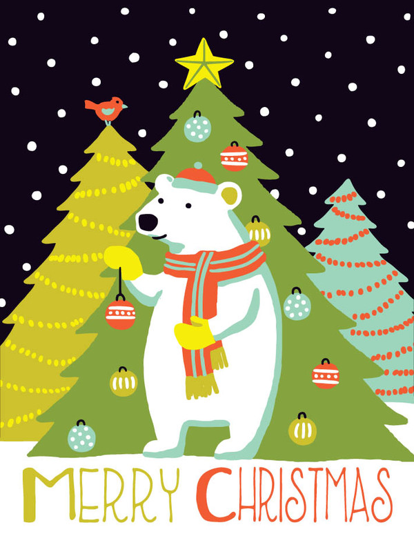 xmas-merry polar bear