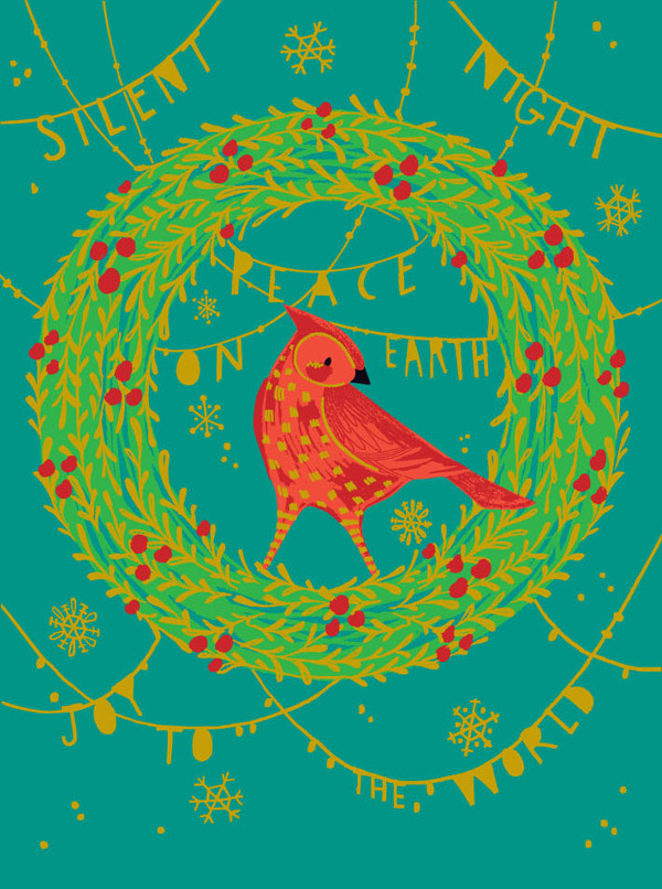 xmas-cardinal in wreath with gold language