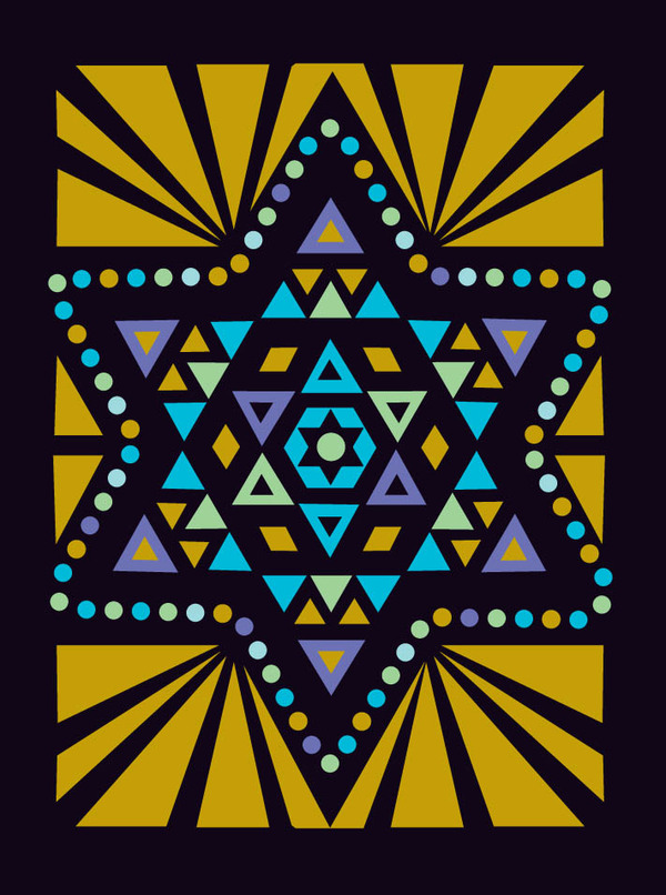 mitzv-star of david on metallic gold