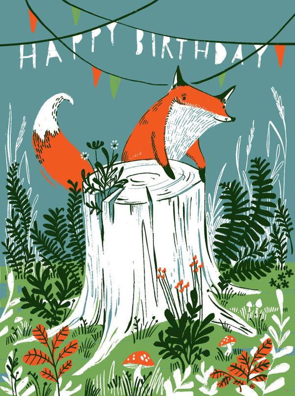 bday-fox on stump