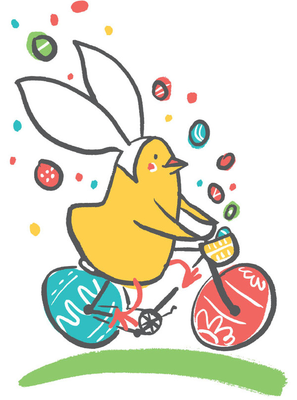 east-bunny chick egg bike