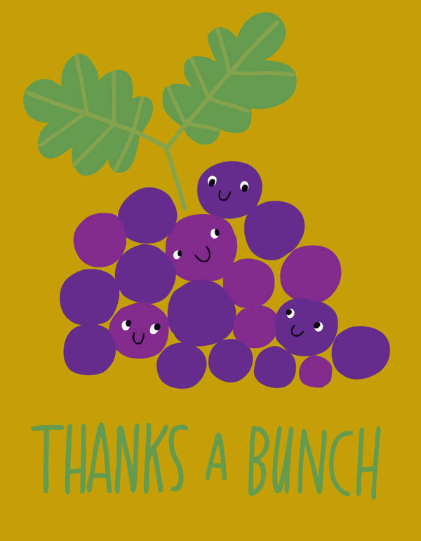 thank-grapes on metallic