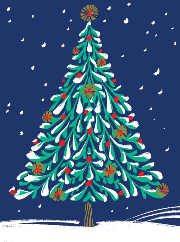 xmas-snowy christmas tree