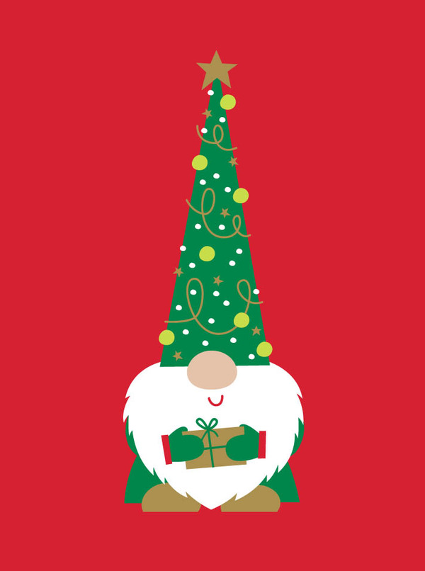 xmas-gnome with metallic detail